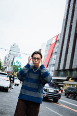 9090 X年輕歌曲Stripe船員頸編織