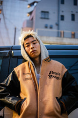 9090×younger song Old English Stadium Jacket