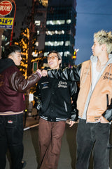 9090×younger song Old English Stadium Jacket