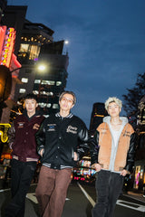 9090×younger song Old English Stadium Jacket