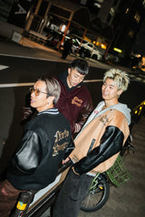 9090×younger song Old English Stadium Jacket