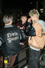 9090×younger song Old English Stadium Jacket