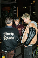 9090×younger song Old English Stadium Jacket