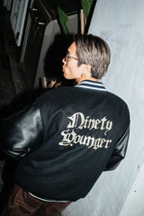 9090×younger song Old English Stadium Jacket