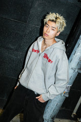 9090 x年輕歌曲化學拉鍊連帽衫