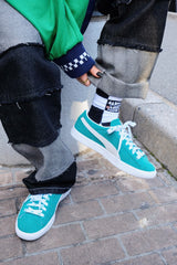 atmos pink × 9090 block check logo socks