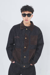 Corduroy Patch Denim Jacket