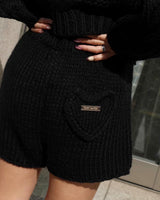 HTH cable knit short pants
