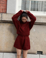 HTH cable knit short pants