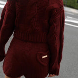 HTH cable knit short pants