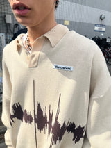 Radio wave knit polo