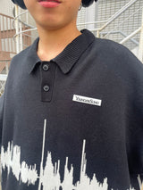 Radio wave knit polo