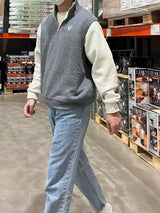 編織半拉鍊背心