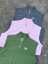 編織半拉鍊背心