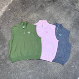 編織半拉鍊背心