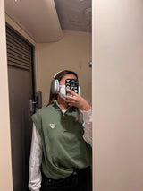 編織半拉鍊背心