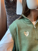 編織半拉鍊背心