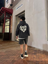 心臟徽標連帽衫