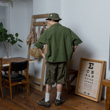 Military wide flap pocket short length shirt 【AZR-BL-0001-015】