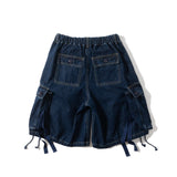 Military denim cargo shorts 【AZR-BL-0001-020】