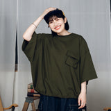Military wrap pocket drawcord T-shirt 【AZR-BALLSY-22SS-AA】