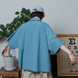 Military wide flap pocket short length shirt 【AZR-BL-0001-015】