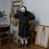 Military wide flap pocket short length shirt 【AZR-BL-0001-015】