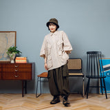 Military Fatigue Striped Shirt【AZR-BL-0001-021】