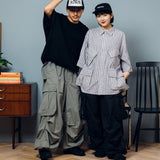 Military Drawcord Tuck Cargo Pants 【AZR-BL-0001-001】