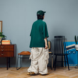 Military Drawcord Tuck Cargo Pants 【AZR-BL-0001-001】