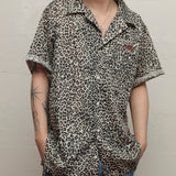 Leopard Print Open Collar Shirt