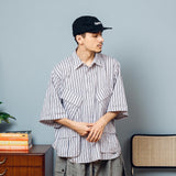 Military Fatigue Striped Shirt【AZR-BL-0001-021】