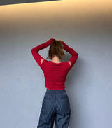 HTH original open shoulder tops