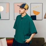 Wide loose kanoko polo shirt 【AZR-BALLSY-22SS-AC】