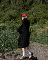 Wide loose henley neck T-shirt【AZR-BL-0001-039】