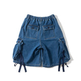 Military denim cargo shorts 【AZR-BL-0001-020】