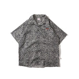 Leopard Print Open Collar Shirt