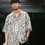ZEBRA OPEN COLLAR SHIRT