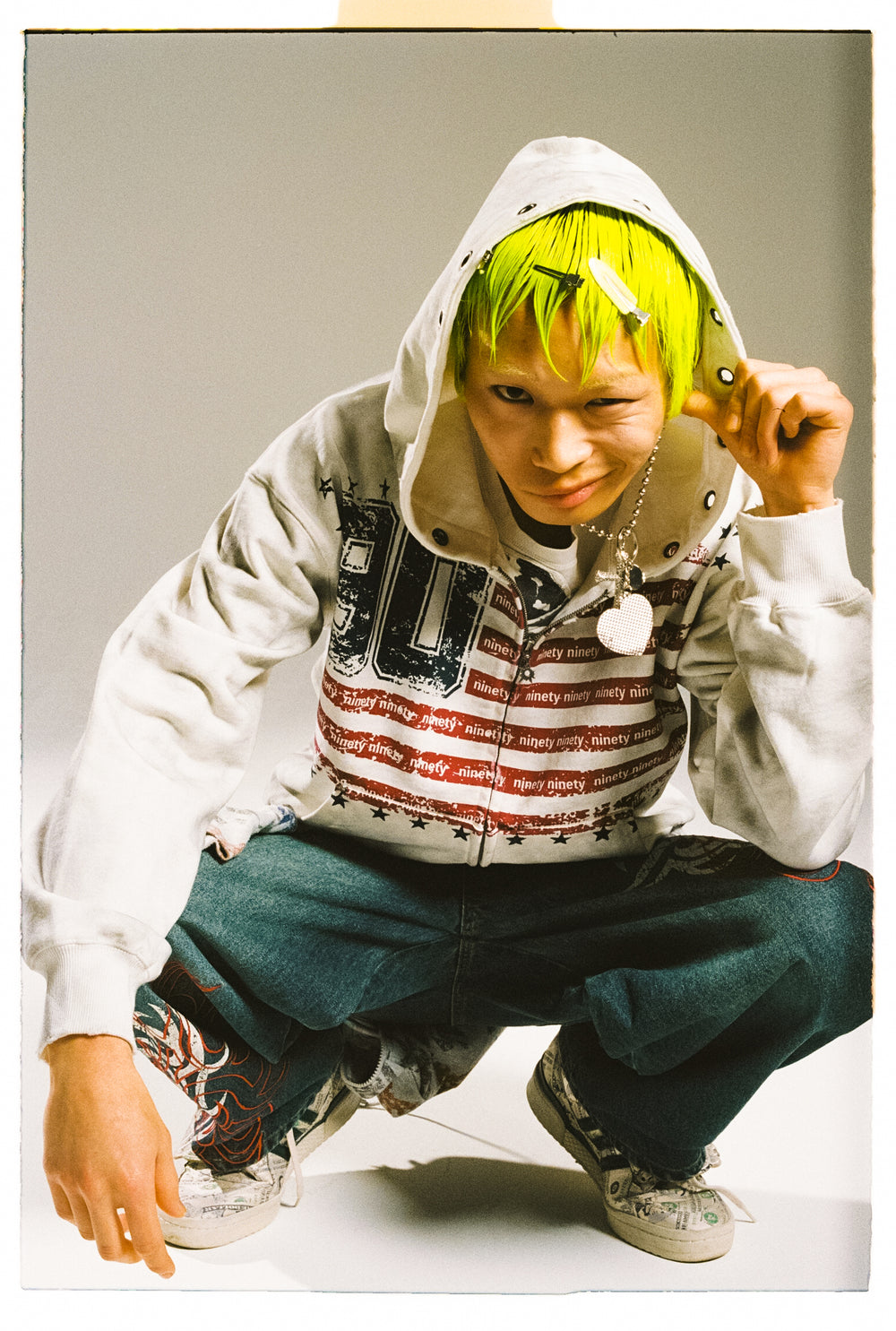 YOIHI ランタンスリーブ ペプラムジップアップブルゾン American Flag Zip Hoodie – YZ