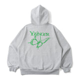 butterfly logo lame hoodie