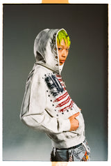 美國國旗拉鍊連帽衫 