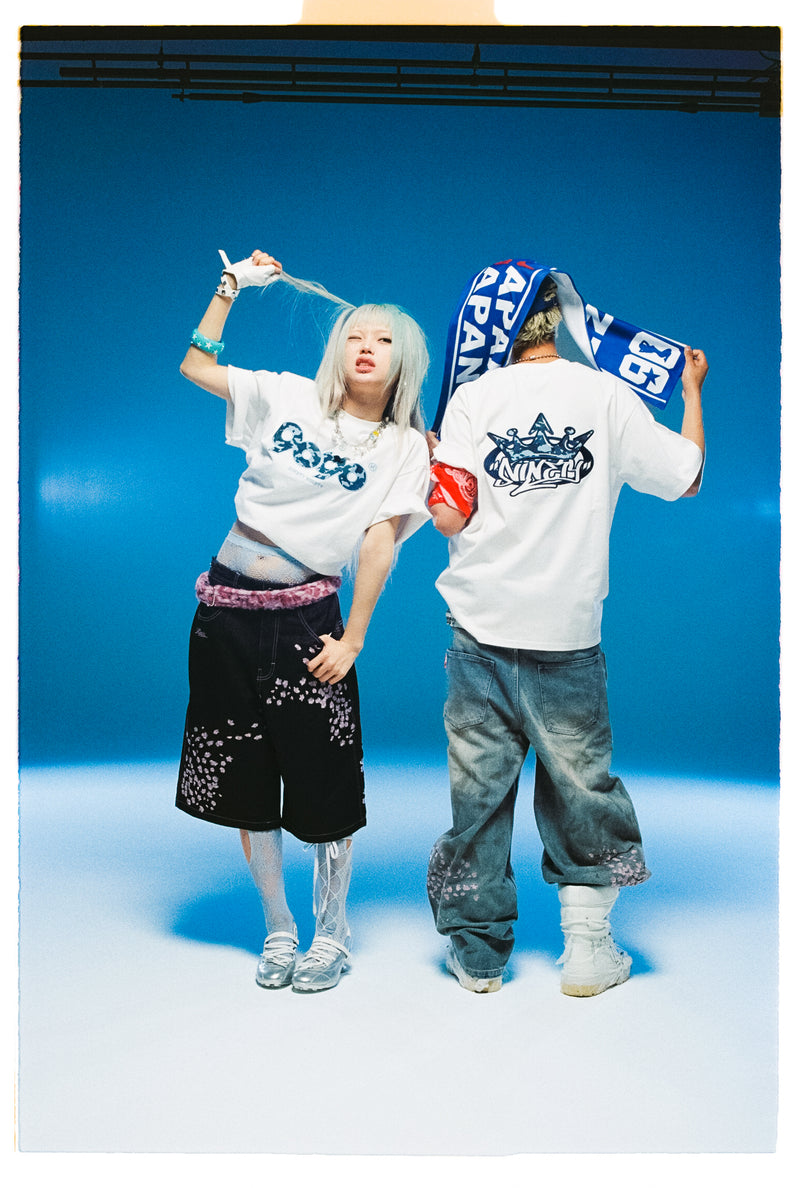 9090 OG Logo Tee (White×Blue Camo) – YZ