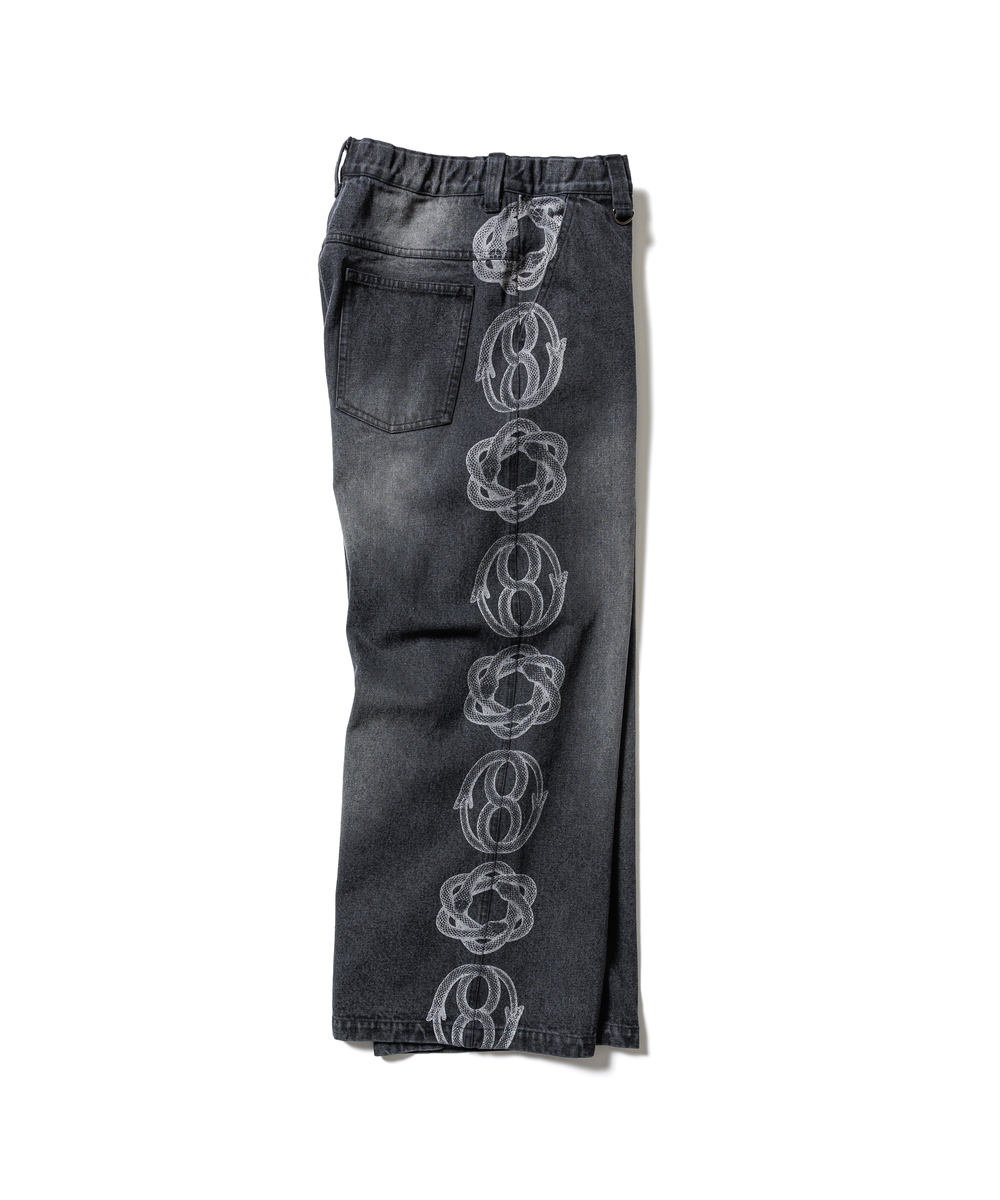 HYSTERIC GLAMOUR SNAKE LOOP デニム フレア パンツ ≪秋冬新作 HYSTERIC GLAMOUR SNAKE LOOP デニム フレア パンツ ≪秋冬新作