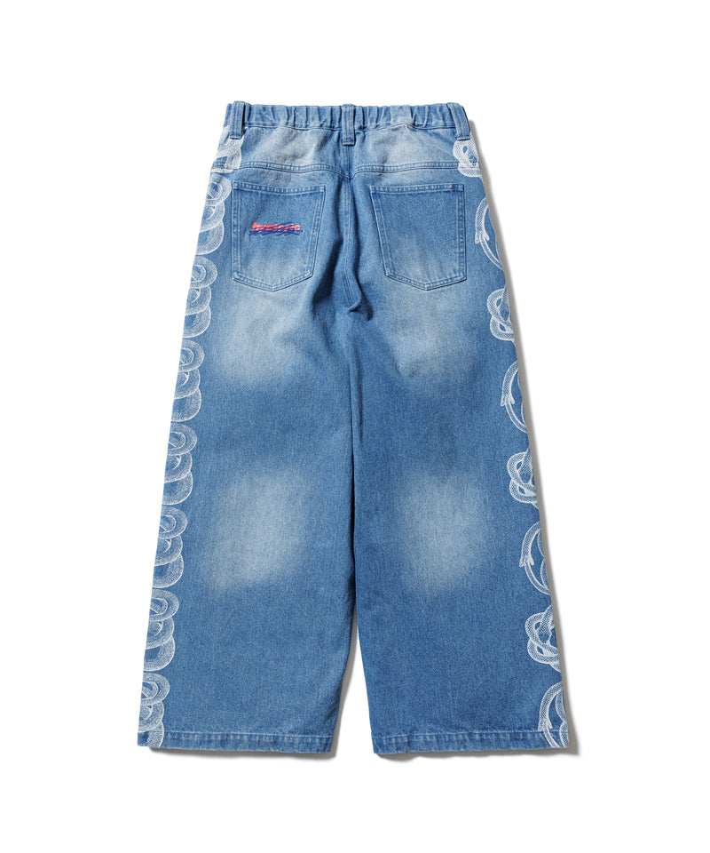HYSTEHYSTERIC GLAMOUR SNAKE BAGGY DENIM PANTS