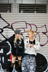 Bone Distressed Zip Hoodie 