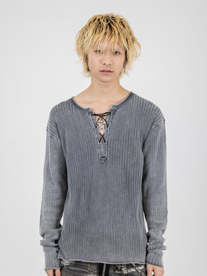 Faded Laceup Knit – YZ