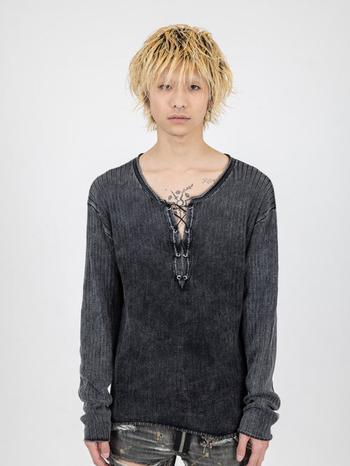 Faded Laceup Knit – YZ