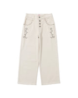 Herringbone studs denim pants