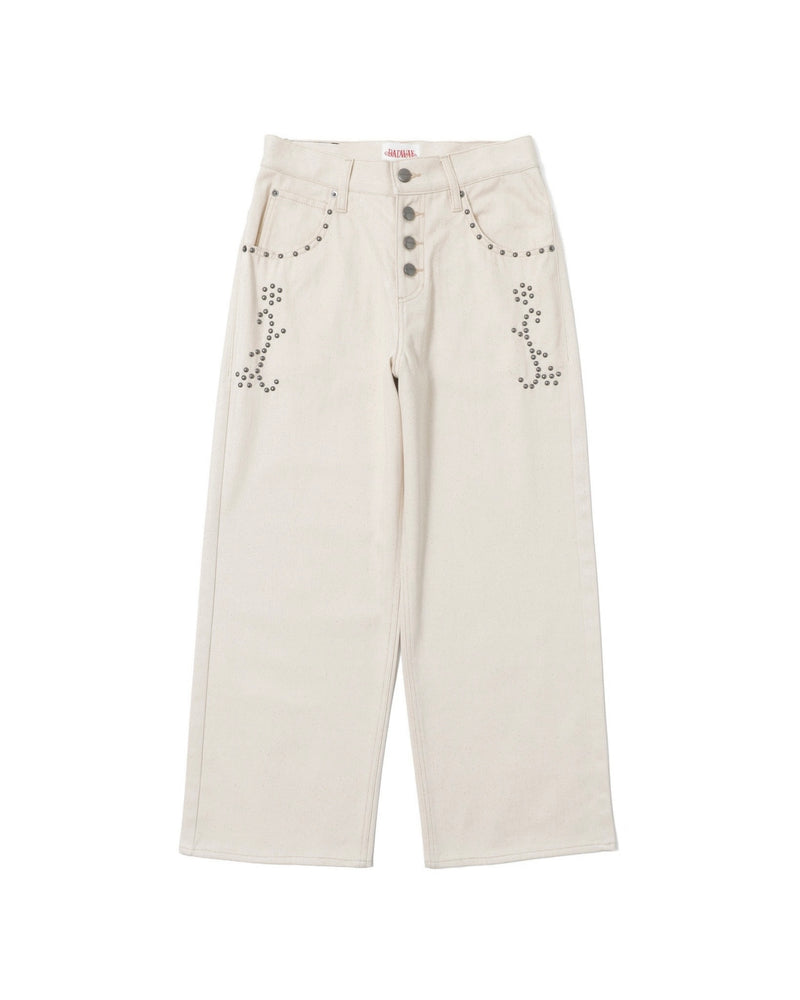 Herringbone studs denim pants – YZ