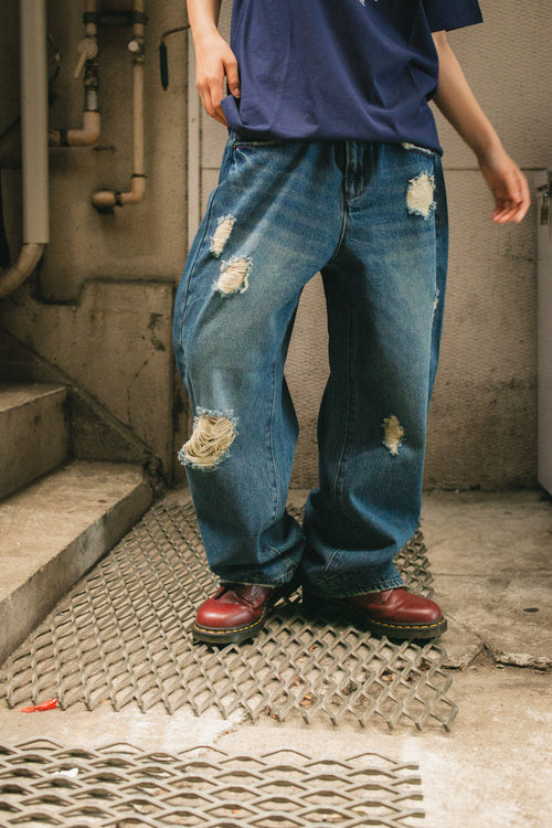 wudge boy over dye damage denim